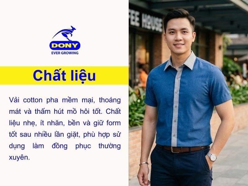 Áo được may từ chất liệu vải cotton pha