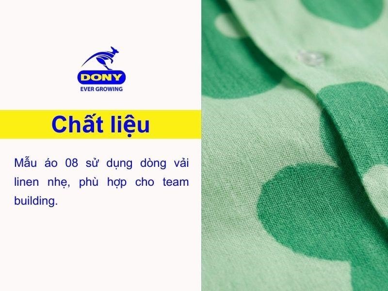 Mẫu áo 08 sử dụng dòng vải linen nhẹ, phù hợp cho team building