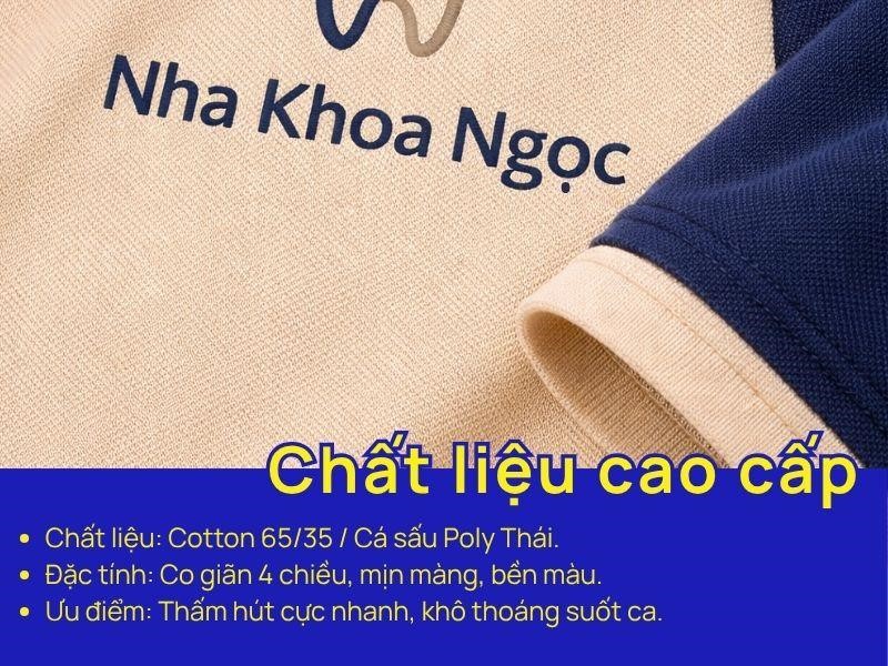 Mẫu áo được may từ vải thun cao cấp như thun Cotton 65/35 hoặc thun cá sấu Poly thái
