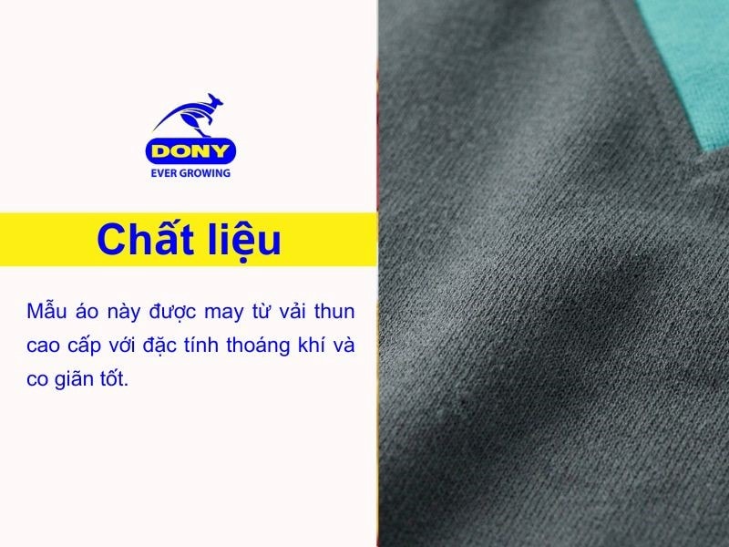 Mẫu áo này được may từ vải thun cao cấp với đặc tính thoáng khí và co giãn tốt.