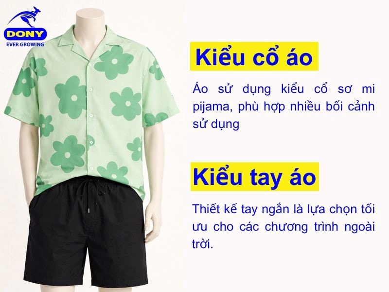 Cổ áo đứng form nhẹ, tay áo rộng vừa phải