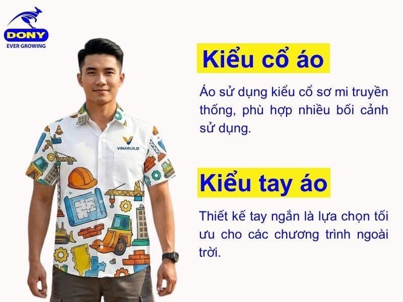 Áo thiết kế cổ sơ mi truyền thống, tay ngắn form vừa