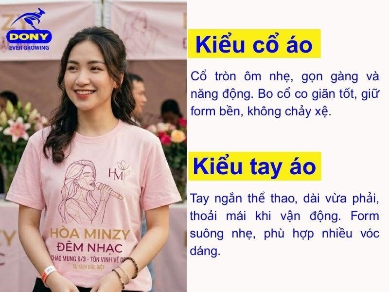 Áo sử dụng kiểu cổ tròn truyền thống, tay áo ngắn gọn gàng