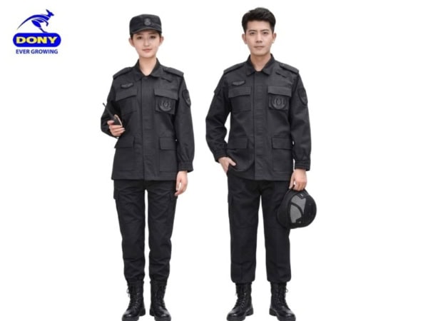 đồng phục bảo vệ tay dài màu đen