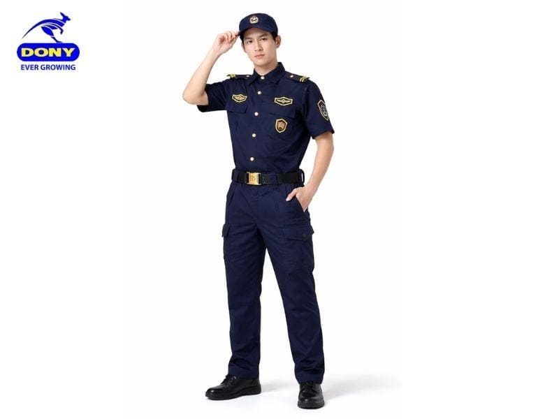 Mẫu đồng phục bảo vệ tay ngắn màu xanh than