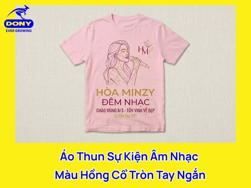 Mẫu áo thun sự kiện âm nhạc màu hồng