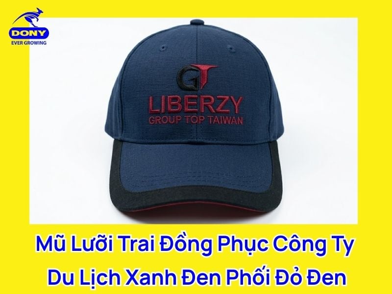 mau mu luoi trang dong phuc cong ty du lich xanh den