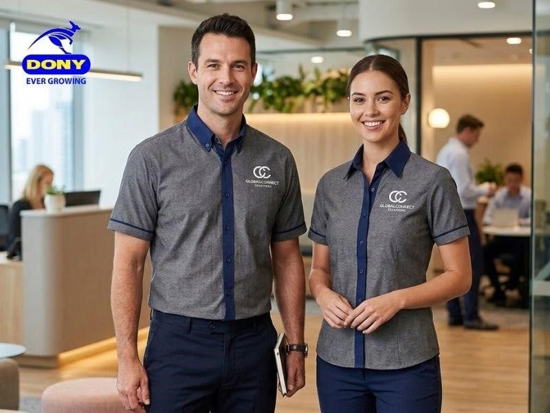 Màu chủ đạo của áo là xám trung tính, mang lại cảm giác lịch sự và hiện đại