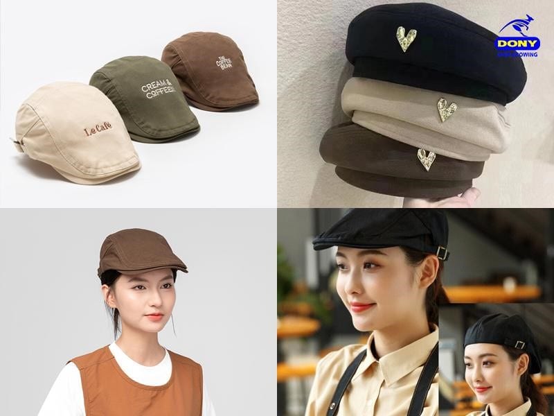 Mẫu mũ nón beret đồng phục.