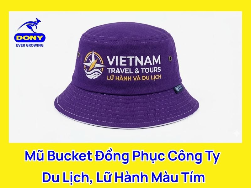 mu bucket dong phuc cong ty du lich mau tim