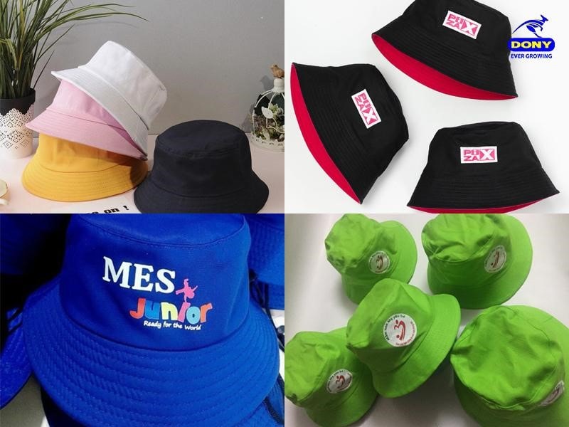 Mẫu mũ nón bucket đồng phục.