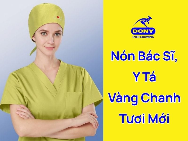 mẫu nón bác sĩ y tá màu vàng chanh