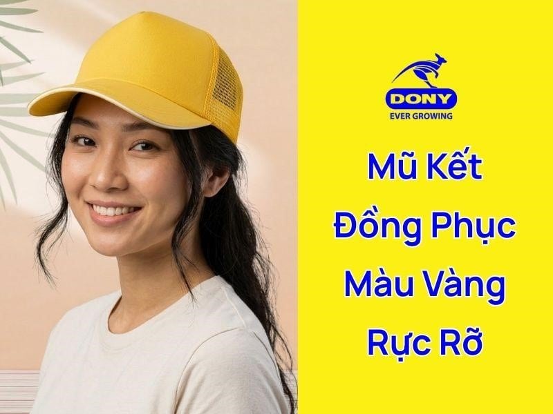 Mẫu nón kết đồng phục màu vàng rực rỡ