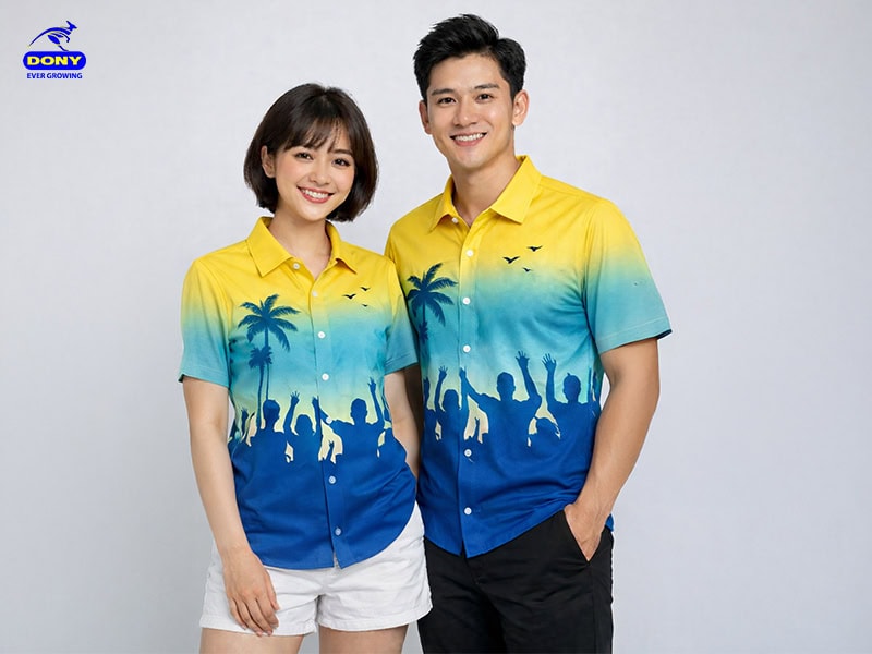 sơ mi đồng phục team building tay ngắn