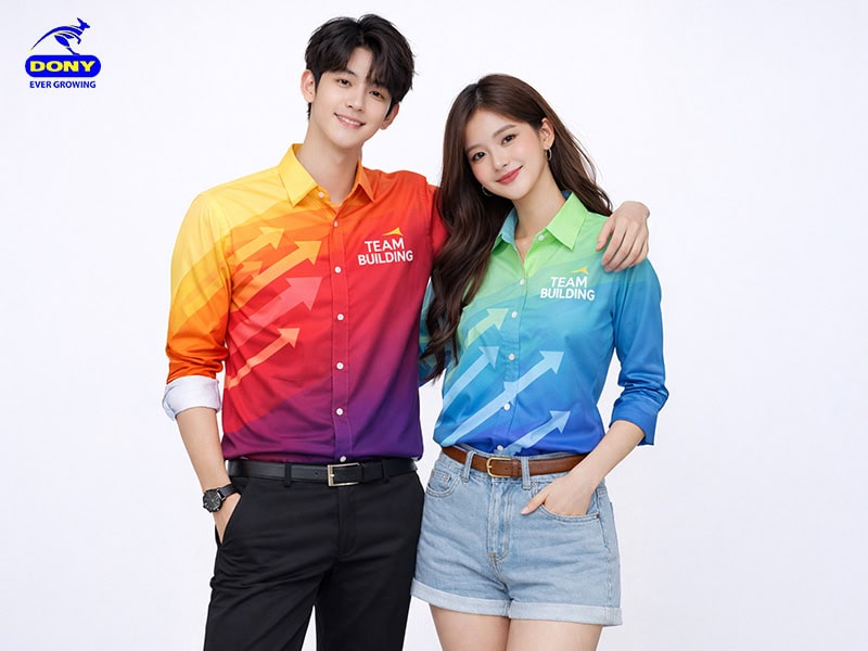 sơ mi đồng phục tram building phối màu