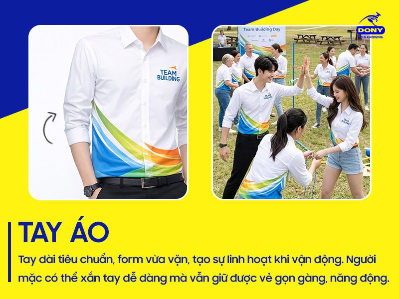 tay ao so mi team building