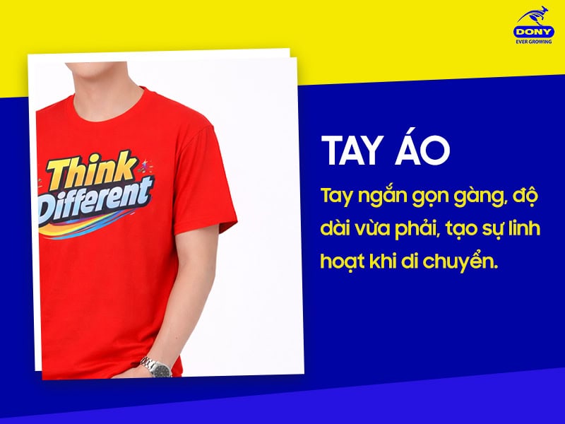 tay ao thun su kien mau do