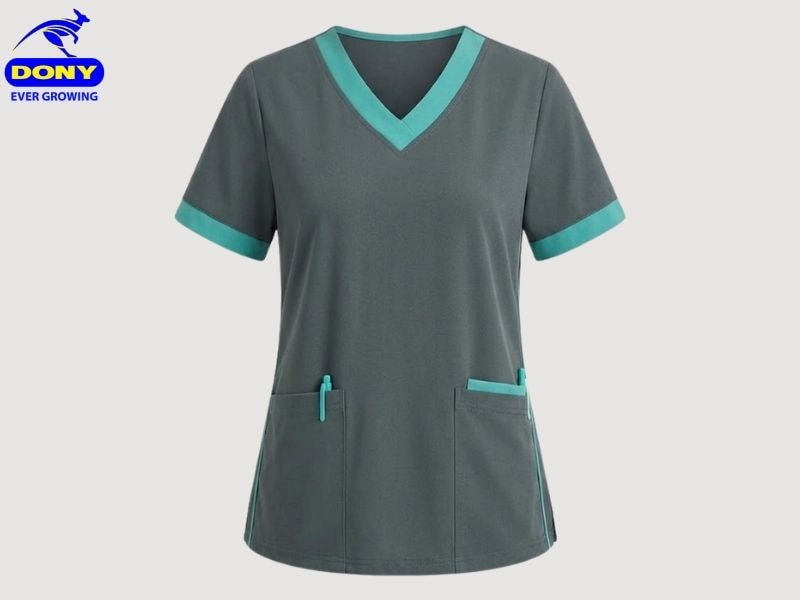 Thiết kế của áo hướng đến sự cân đối giữa tính thẩm mỹ và công năng sử dụng trong môi trường y tế.