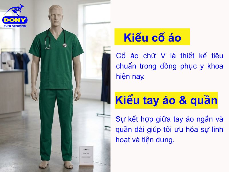thiet ke dong phuc nha khoa mau xanh la