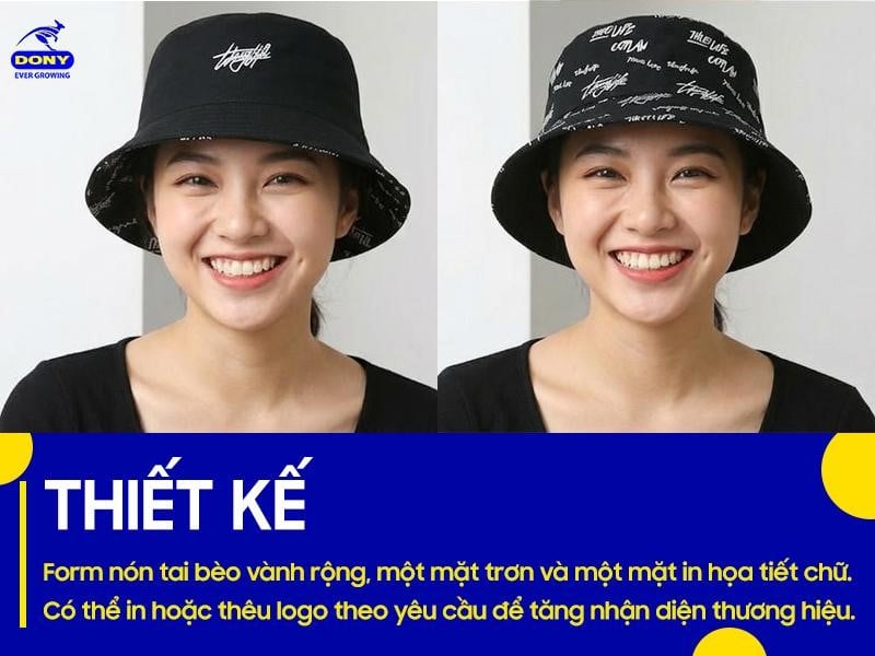 Sản phẩm được thiết kế theo kiểu nón tai bèo với vành rộng