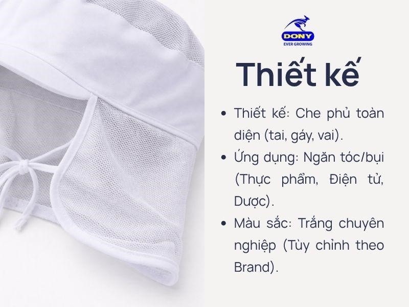 mẫu thiết kế này có thêm phần màn lưới dài che phủ toàn bộ vùng tai, gáy và vai của người mặc