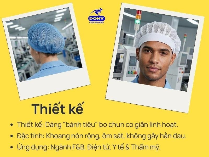 Nổi bật với kiểu dáng "bánh tiêu" cổ điển, nón có phần viền bo chun co giãn thông minh