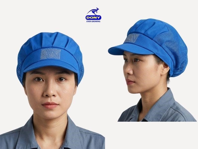 Mẫu mũ lưới trùm tóc màu xanh cô ban
