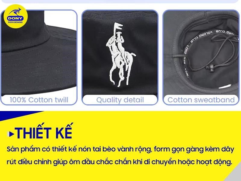 Sản phẩm được thiết kế theo kiểu nón tai bèo vành rộng truyền thống
