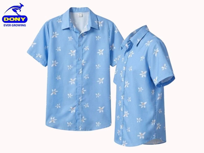 Sự kết hợp giữa xanh da trời và họa tiết trắng tạo nên tổng thể hài hòa