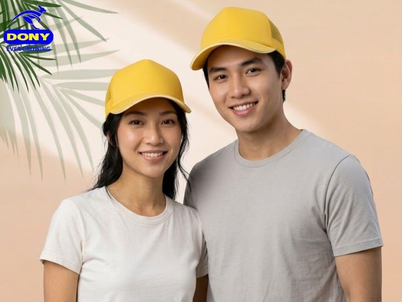 Nón kết đồng phục màu vàng rực rỡ có thể sử dụng trong nhiều mục đích khác nhau