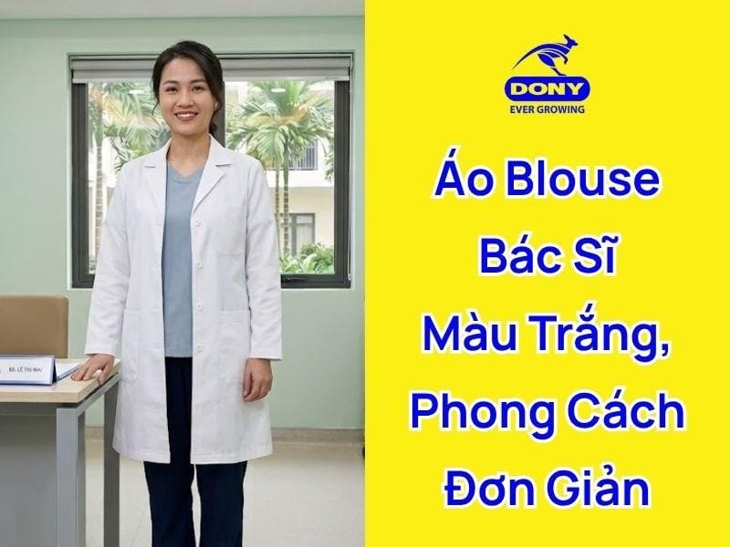 Mẫu áo blouse bác sĩ màu trắng đơn giản
