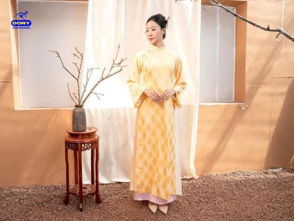 Mẫu áo dài đồng phục lễ tân