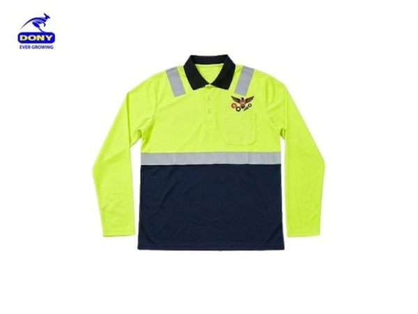 áo polo công nhân tay dài phản quang