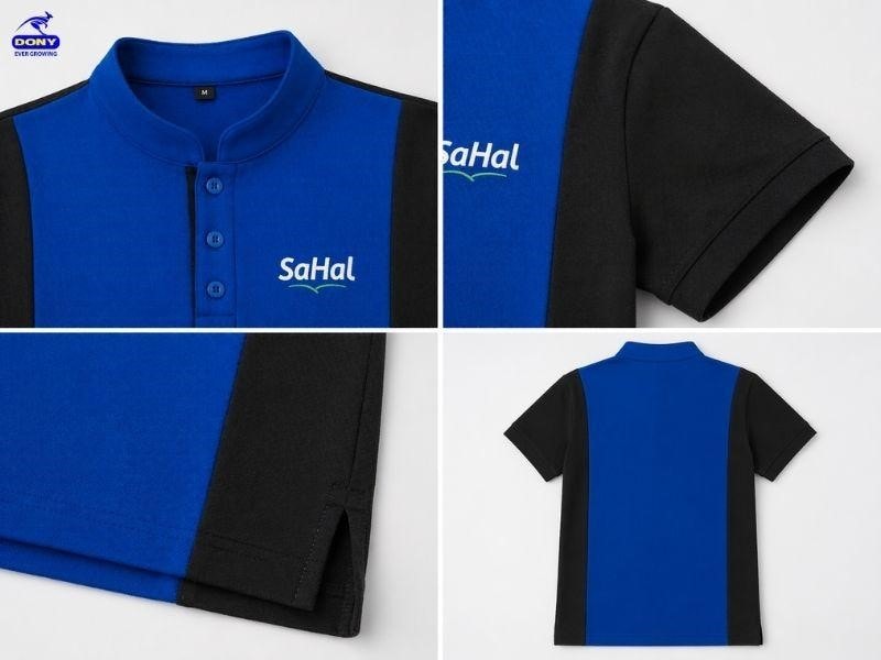 Điểm nhấn đắt giá nhất của mẫu áo này chính là phần cổ tàu thấp, đứng form