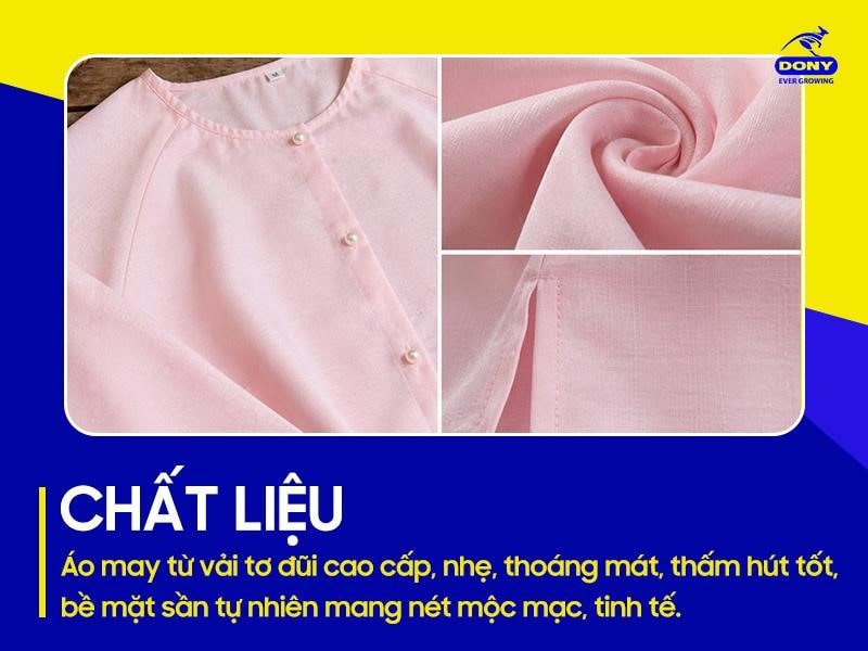 Áo bà ba thường được may từ vải tơ đũi cao cấp