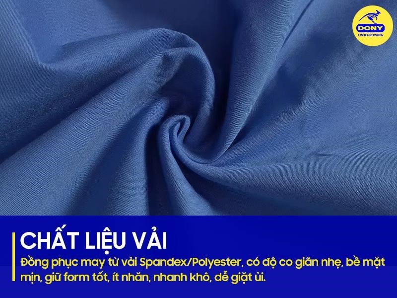 Đồng phục được may từ chất liệu Spandex / Polyester,