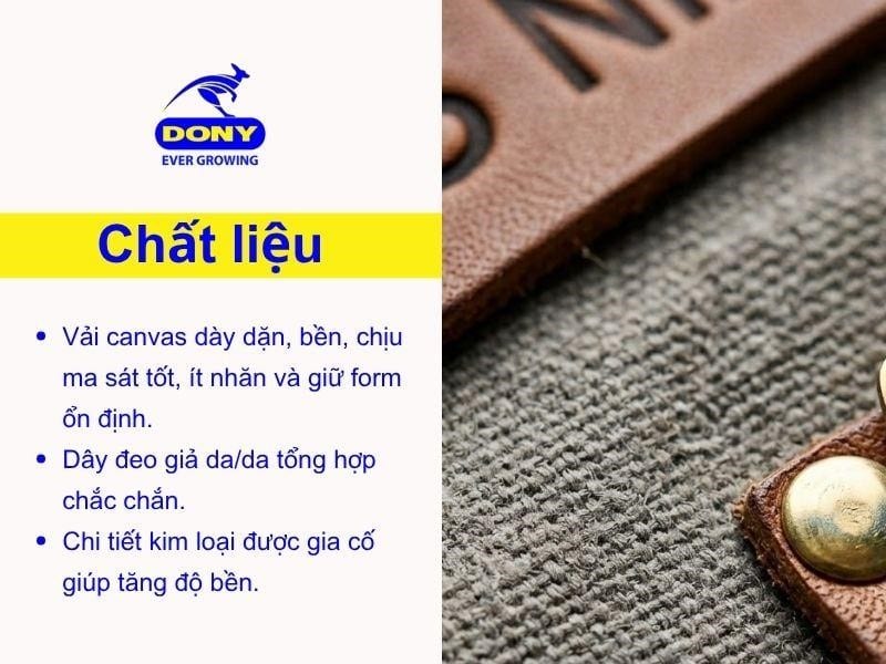 Tạp dề được may từ chất liệu vải canvas dày dặn