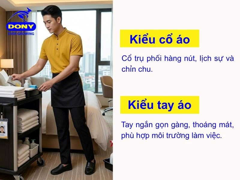 Tay ngắn gọn gàng, tạo sự năng động, thoáng mát