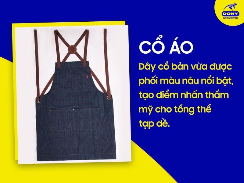 Dây cổ bản vừa được phối màu nâu nổi bật, tạo điểm nhấn thẩm mỹ