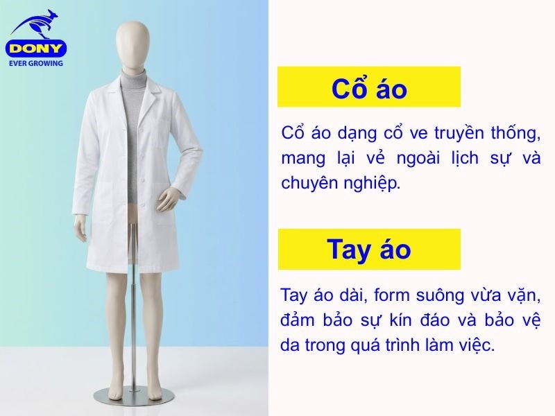 Cổ áo dạng cổ ve truyền thống, Tay áo dài, form suông vừa vặn