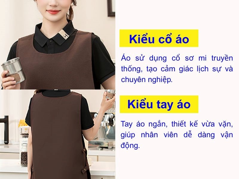Áo sử dụng cổ sơ mi truyền thống, tạo cảm giác lịch sự và chuyên nghiệp