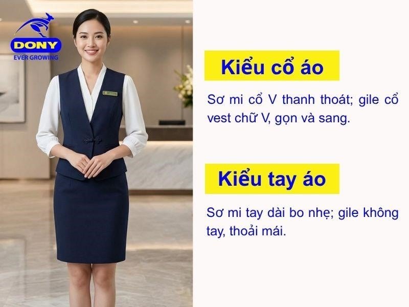 Kiểu cổ và tay áo của đồng phục