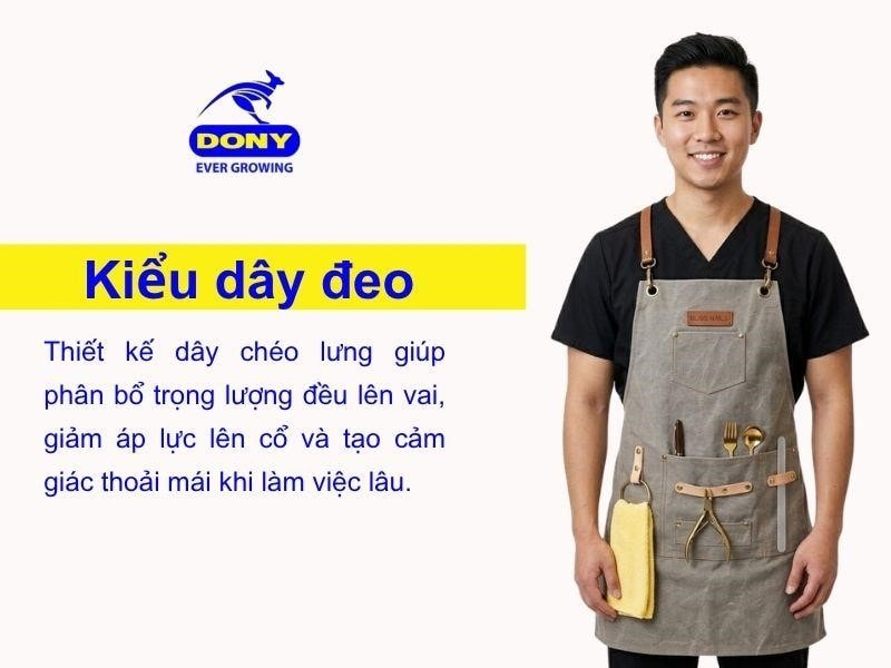 Thiết kế dây chéo lưng giúp phân bổ trọng lượng đều lên vai