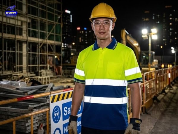 Mẫu áo thun polo đồng phục công nhân phản quang