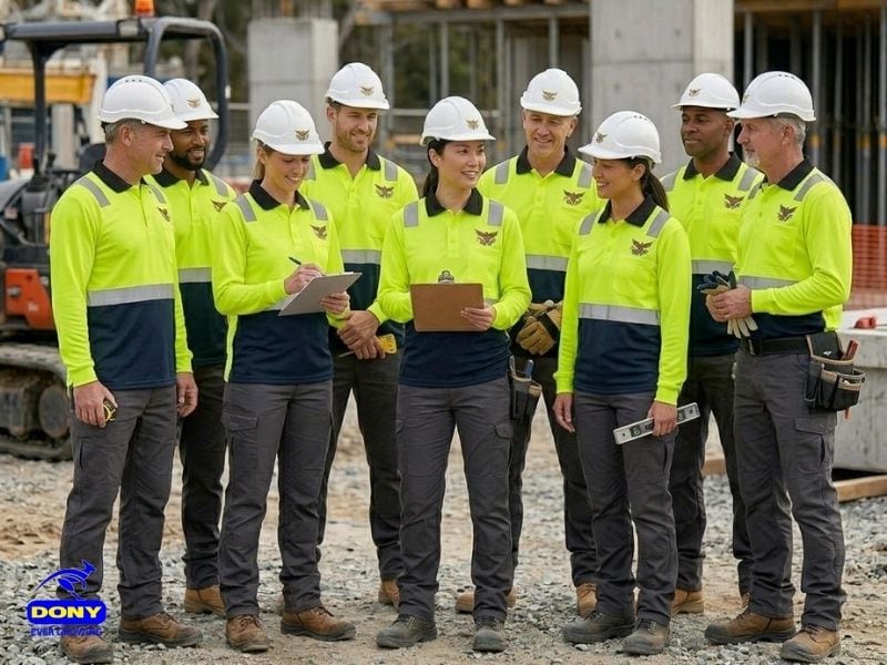 mau sac ao polo cong nhan tay dai phan quang