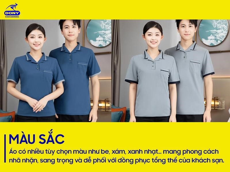 Áo có nhiều tùy chọn màu như be, xám, xanh nhạt