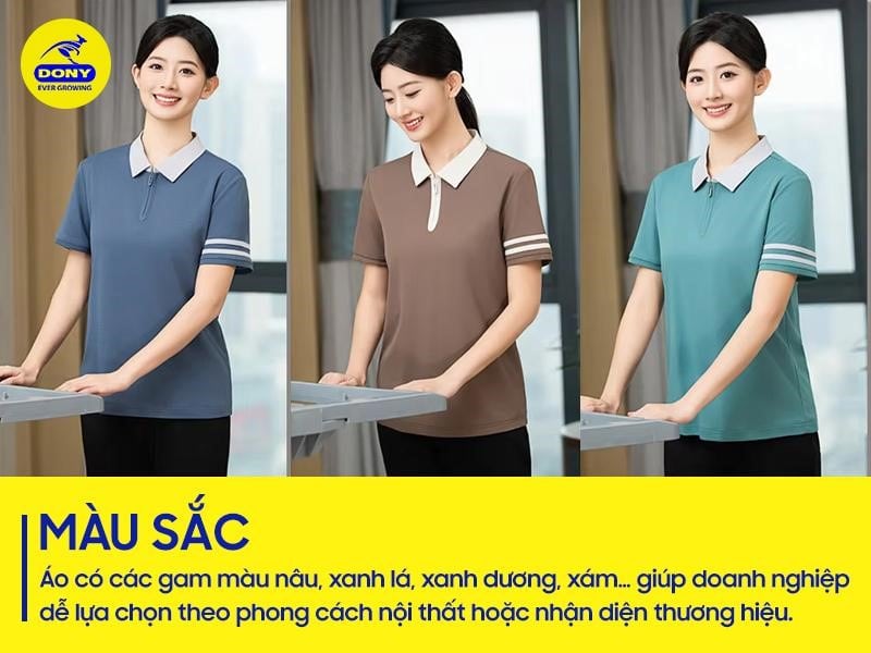 Áo hiện có các gam màu nâu, xanh lá, xanh dương, xám