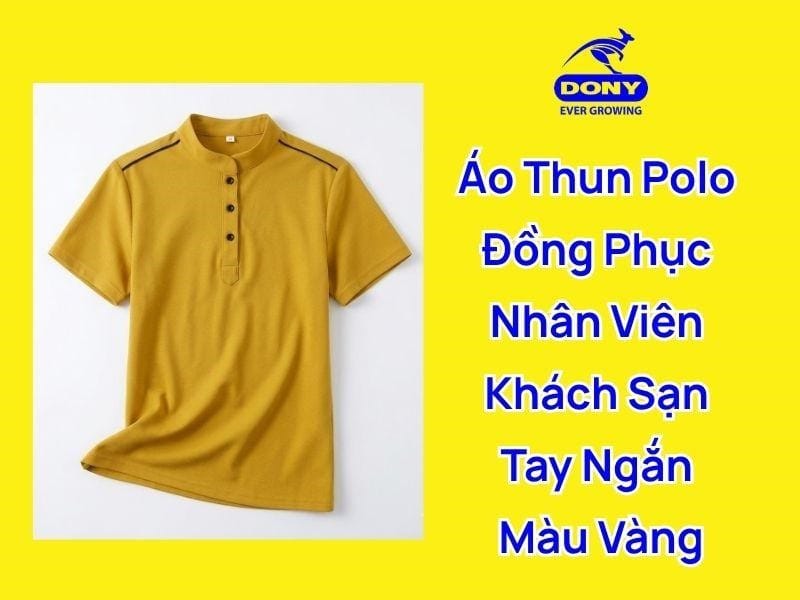 Mẫu polo đồng phục nhân viên khách sạn màu vàng