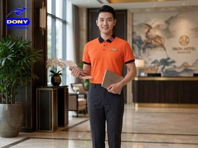 Form áo polo gọn gàng, ôm vừa vặn cơ thể