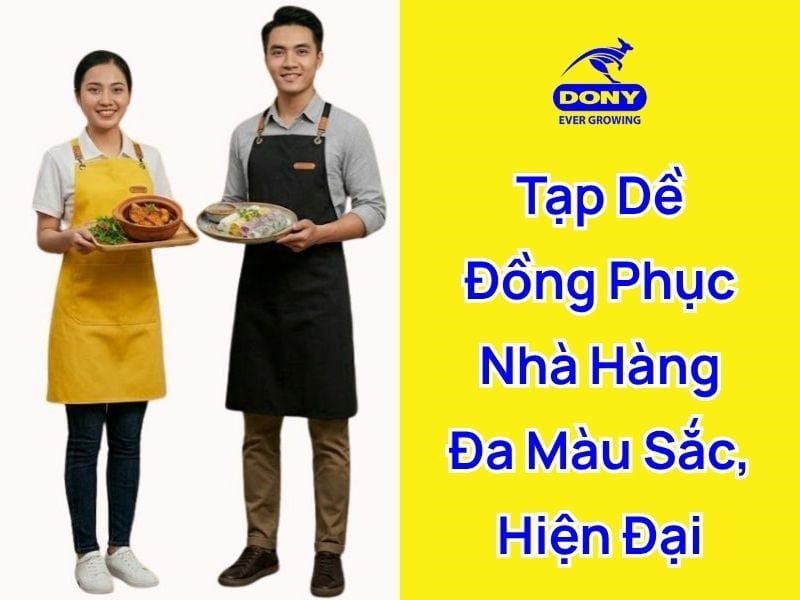 Mẫu đồng phục tạp dề cho nhà hàng đa màu sắc